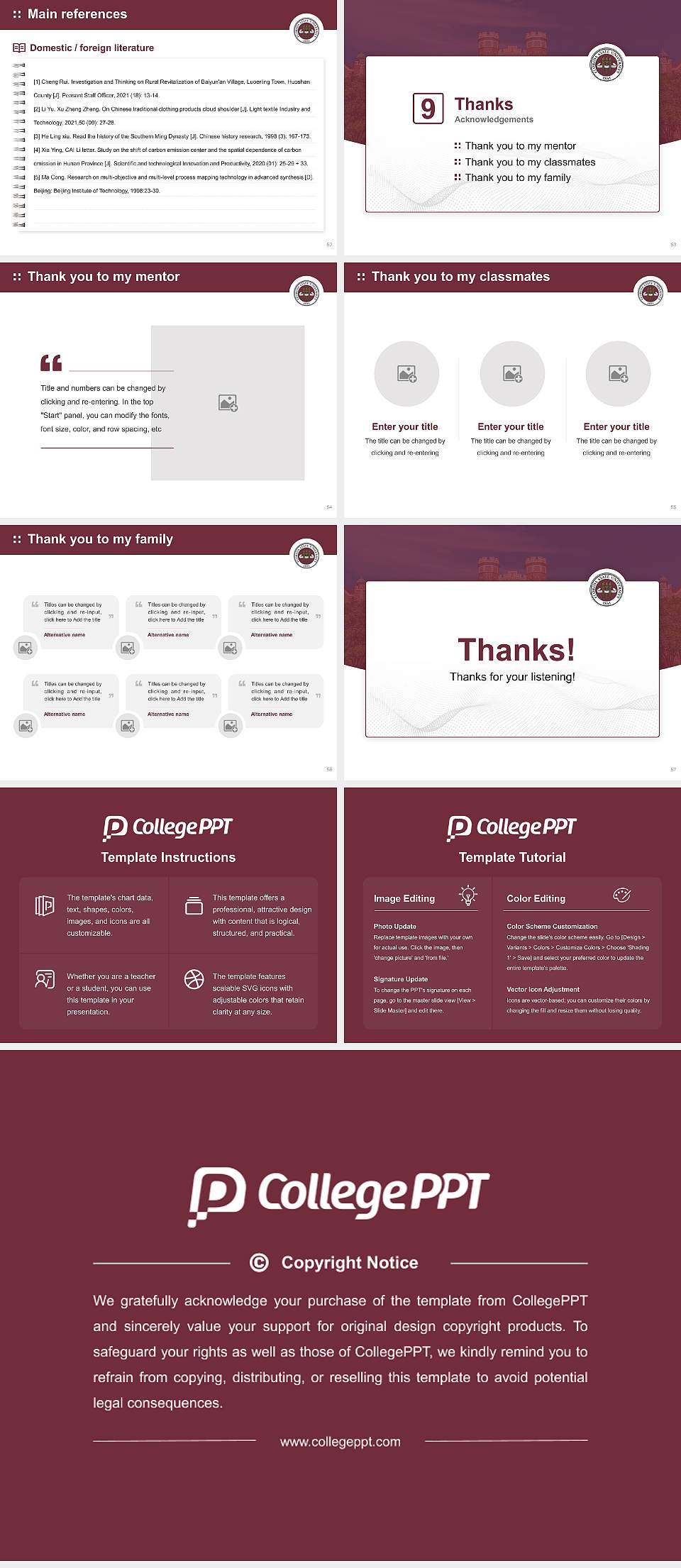 Florida State University Graduation Thesis Defense PPT Template4:3 ratio PPT effect preview image7