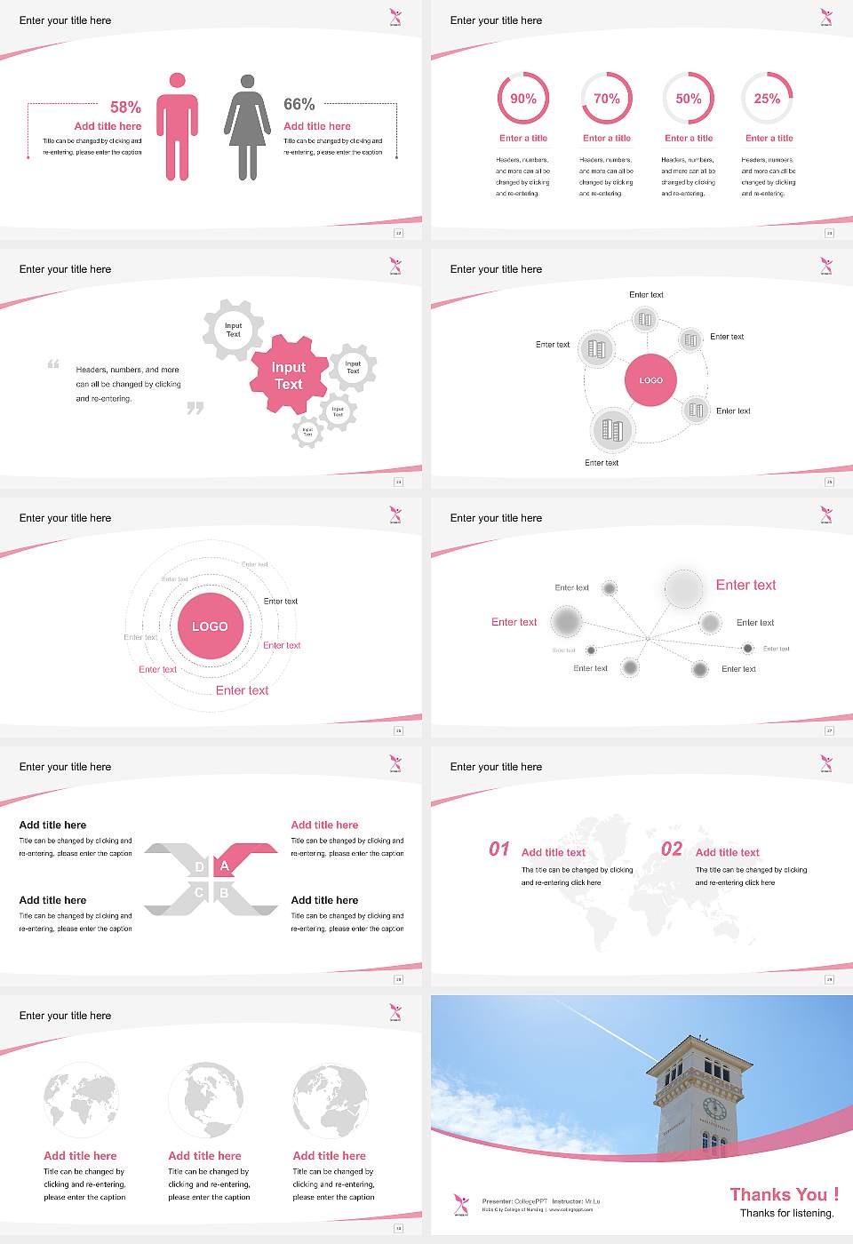 Kobe City College of Nursing Course/Courseware Creation PPT Template16:9 ratio PPT effect preview image4
