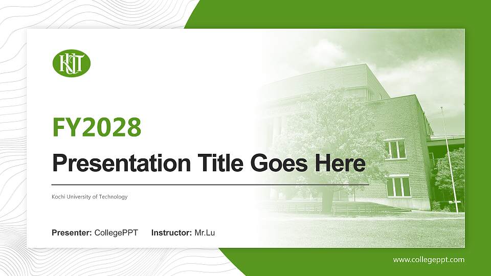 Kochi University of Technology Academic Presentation/Research Findings Report PPT Template16:9 ratio PPT effect preview image