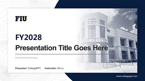 Florida International University Academic Presentation/Research Findings Report PPT Template