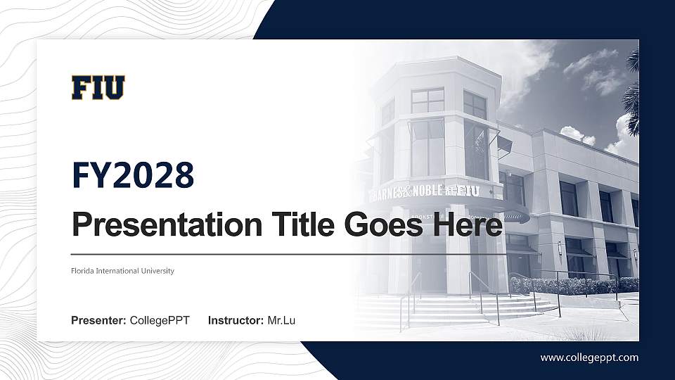 Florida International University Academic Presentation/Research Findings Report PPT Template16:9 ratio PPT effect preview image