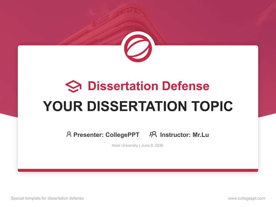 Keiai University Graduation Thesis Defense PPT Template4:3 ratio PPT effect preview image7