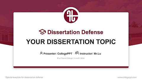 Five Towns College Graduation Thesis Defense PPT Template
