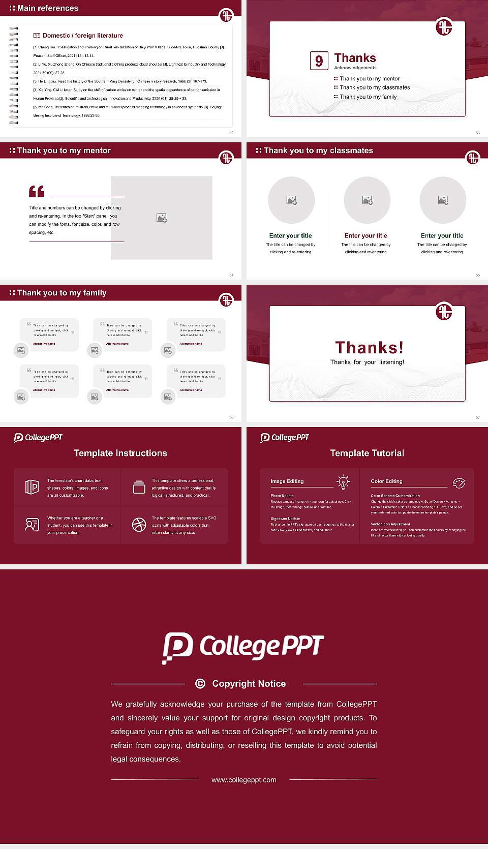Five Towns College Graduation Thesis Defense PPT Template16:9 ratio PPT effect preview image7