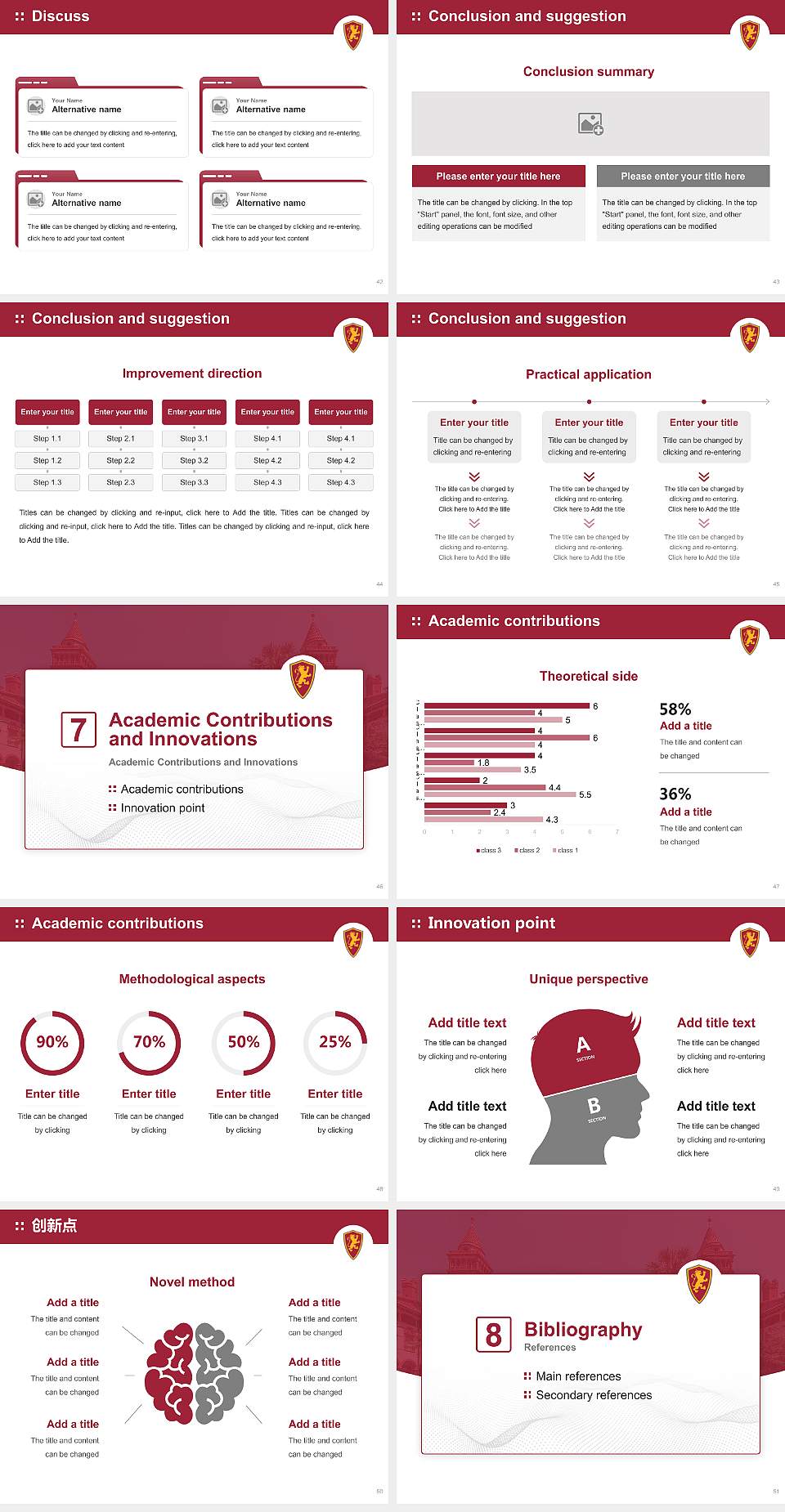 Flagler College Graduation Thesis Defense PPT Template4:3 ratio PPT effect preview image6