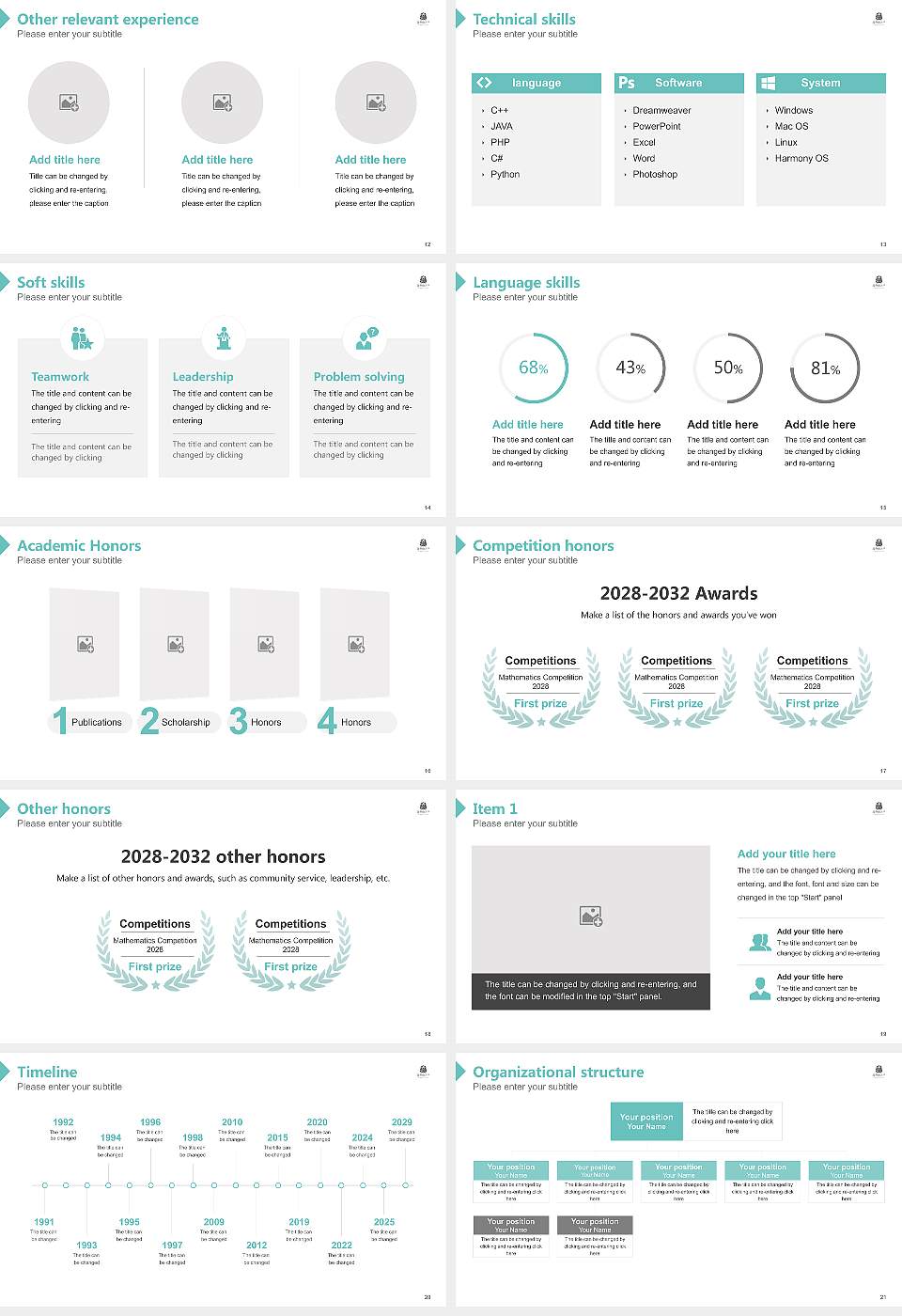 Koyasan University Resume PPT Template16:9 ratio PPT effect preview image3