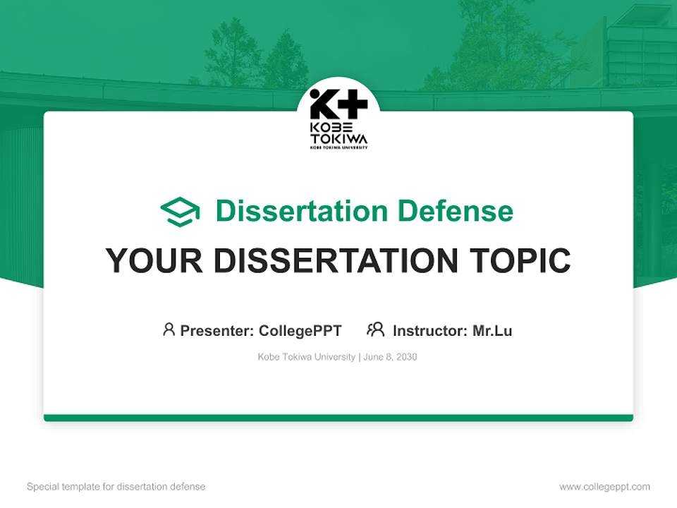 Kobe Tokiwa University Graduation Thesis Defense PPT Template4:3 ratio PPT effect preview image7