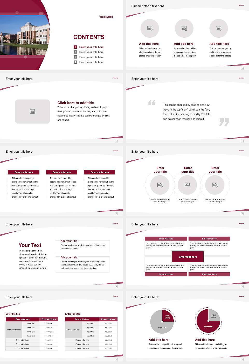 Florida Institute of Technology Course/Courseware Creation PPT Template16:9 ratio PPT effect preview image2