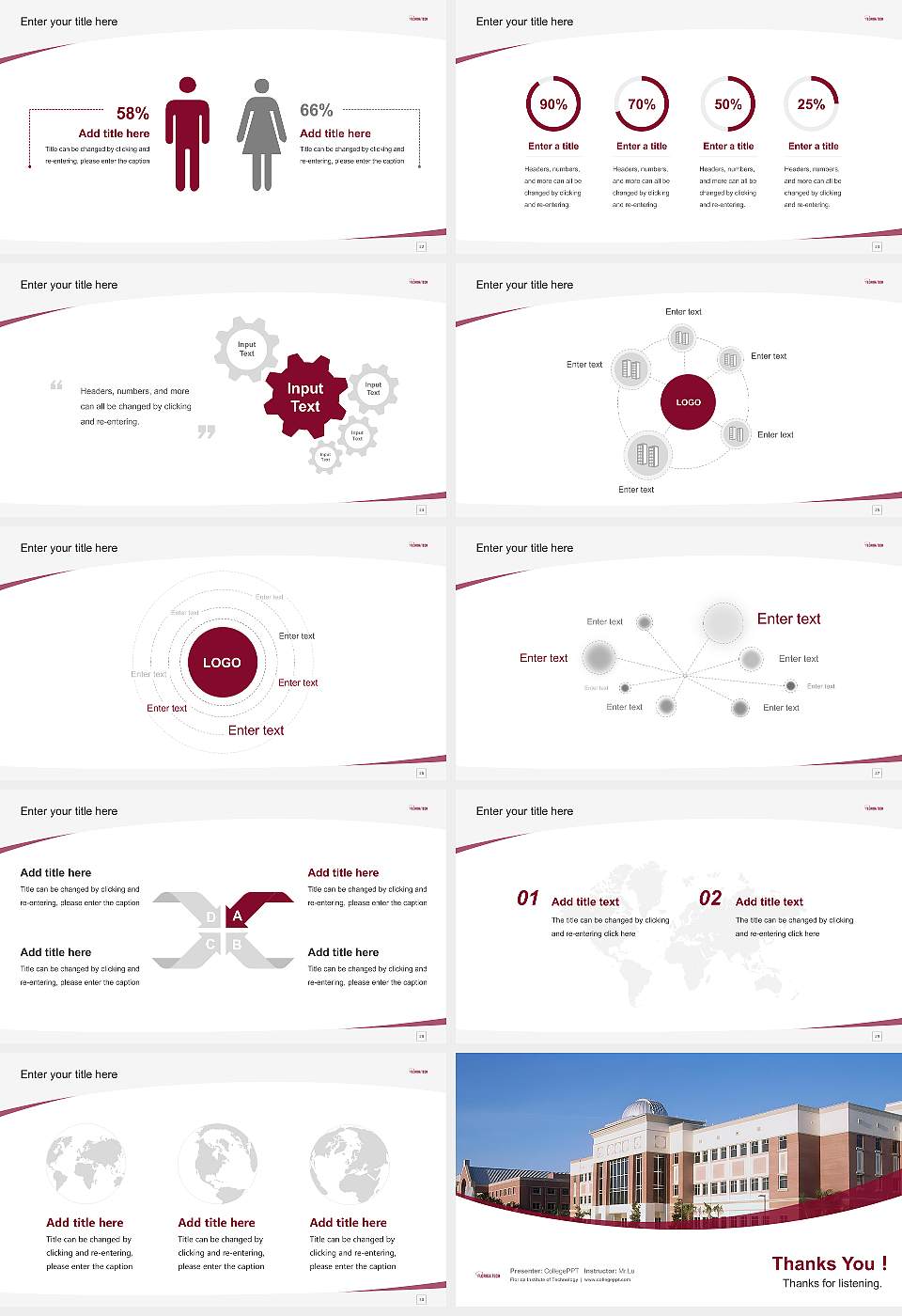 Florida Institute of Technology Course/Courseware Creation PPT Template16:9 ratio PPT effect preview image4