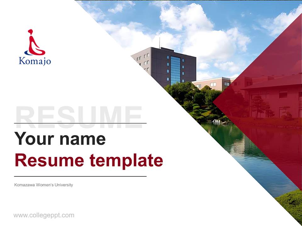 Komazawa Women’s University Resume PPT Template4:3 ratio PPT effect preview image5