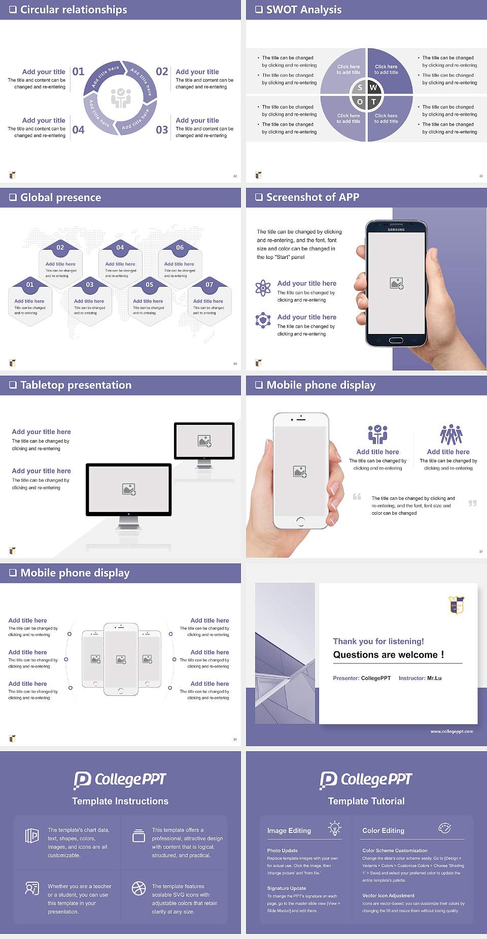 Kitasato University General Purpose PPT Template4:3 ratio PPT effect preview image5