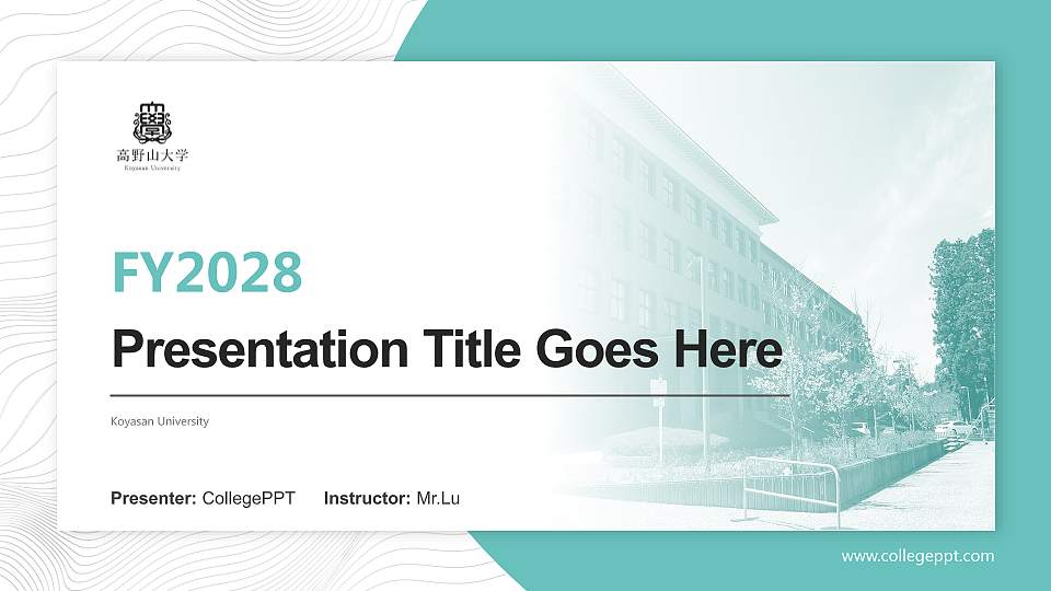 Koyasan University Academic Presentation/Research Findings Report PPT Template16:9 ratio PPT effect preview image