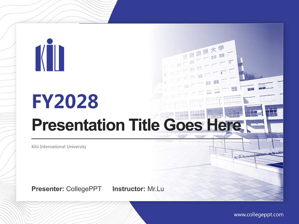 Kibi International University Academic Presentation/Research Findings Report PPT Template4:3 ratio PPT effect preview image5