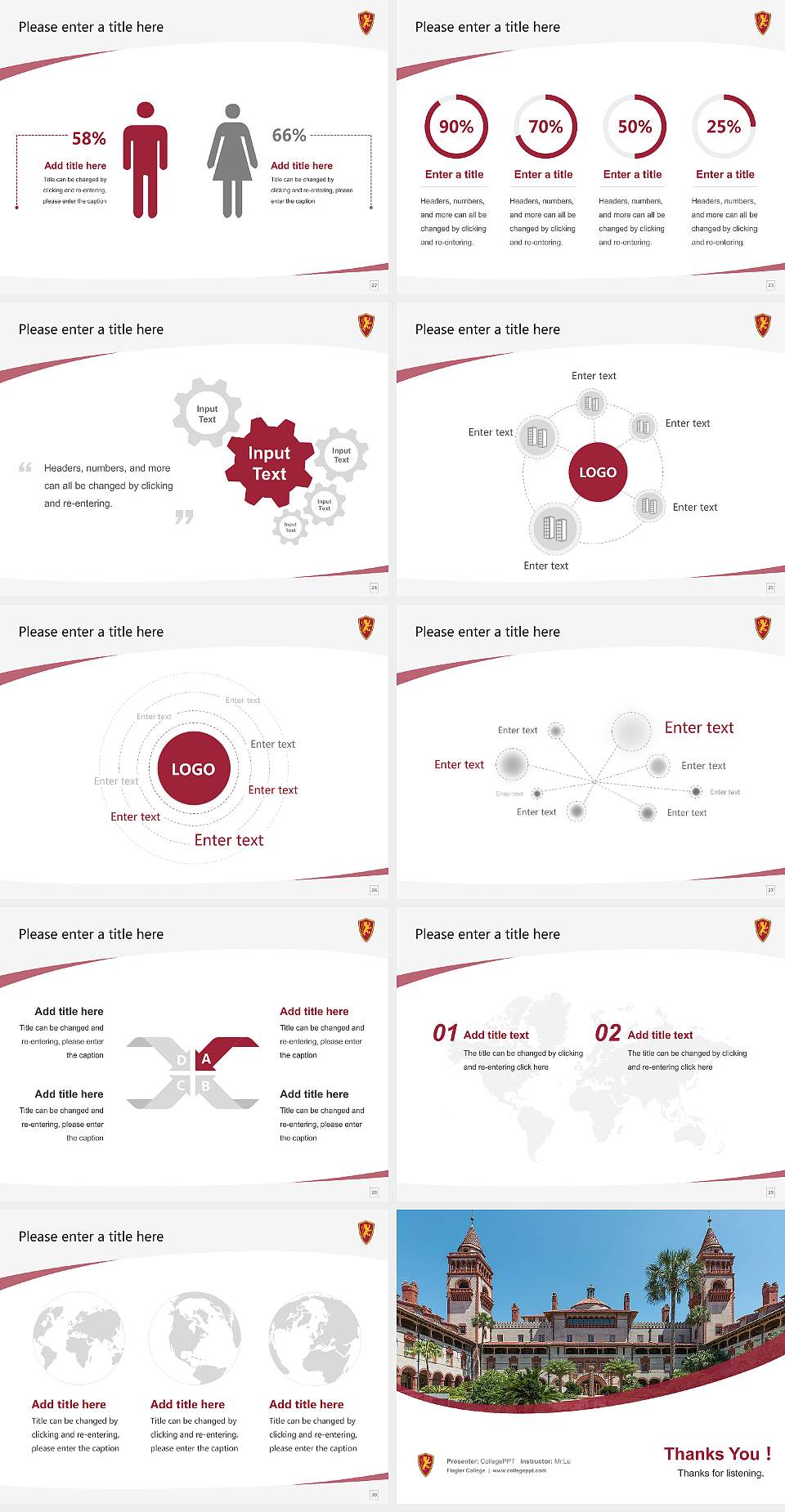 Flagler College Course/Courseware Creation PPT Template4:3 ratio PPT effect preview image4