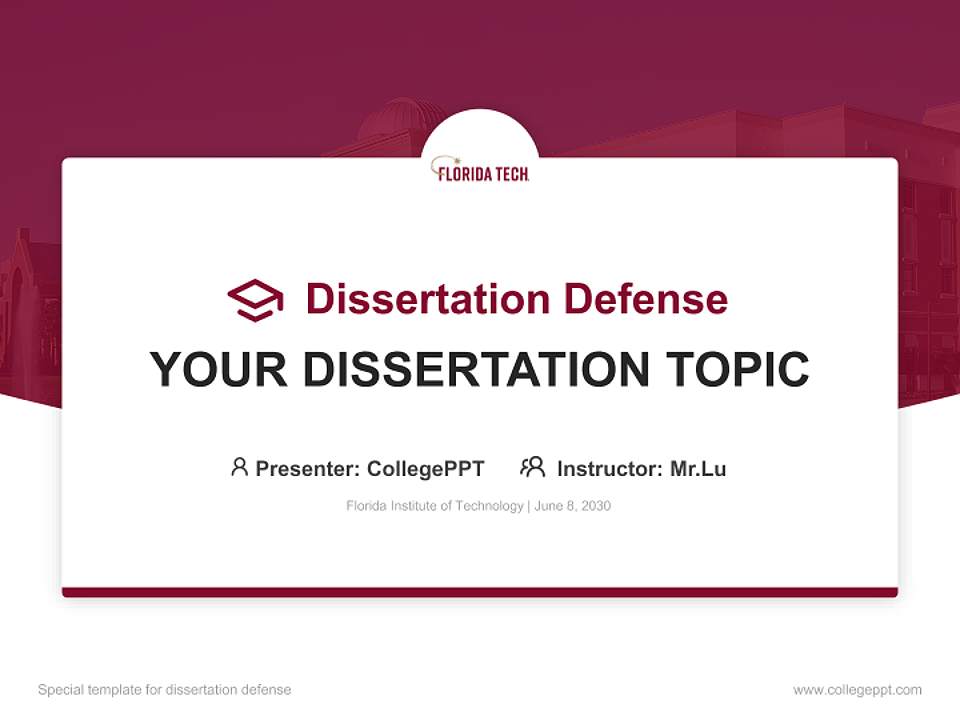 Florida Institute of Technology Graduation Thesis Defense PPT Template4:3 ratio PPT effect preview image7