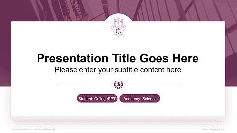 Kawamura Gakuen Woman’s University National Scholarship Defense PPT Template