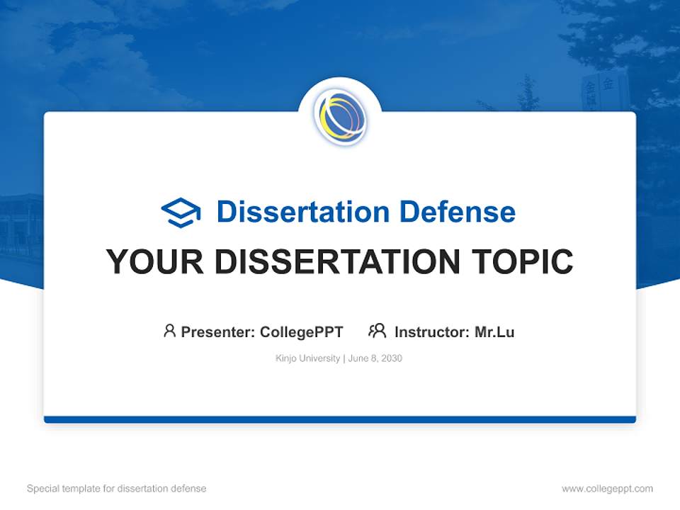 Kinjo University Graduation Thesis Defense PPT Template4:3 ratio PPT effect preview image7