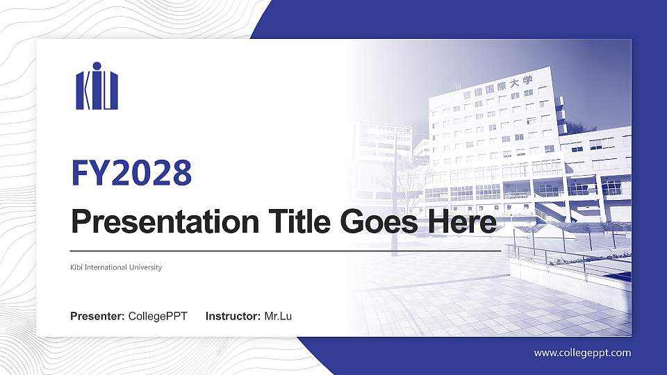 Kibi International University Academic Presentation/Research Findings Report PPT Template16:9 ratio PPT effect preview image