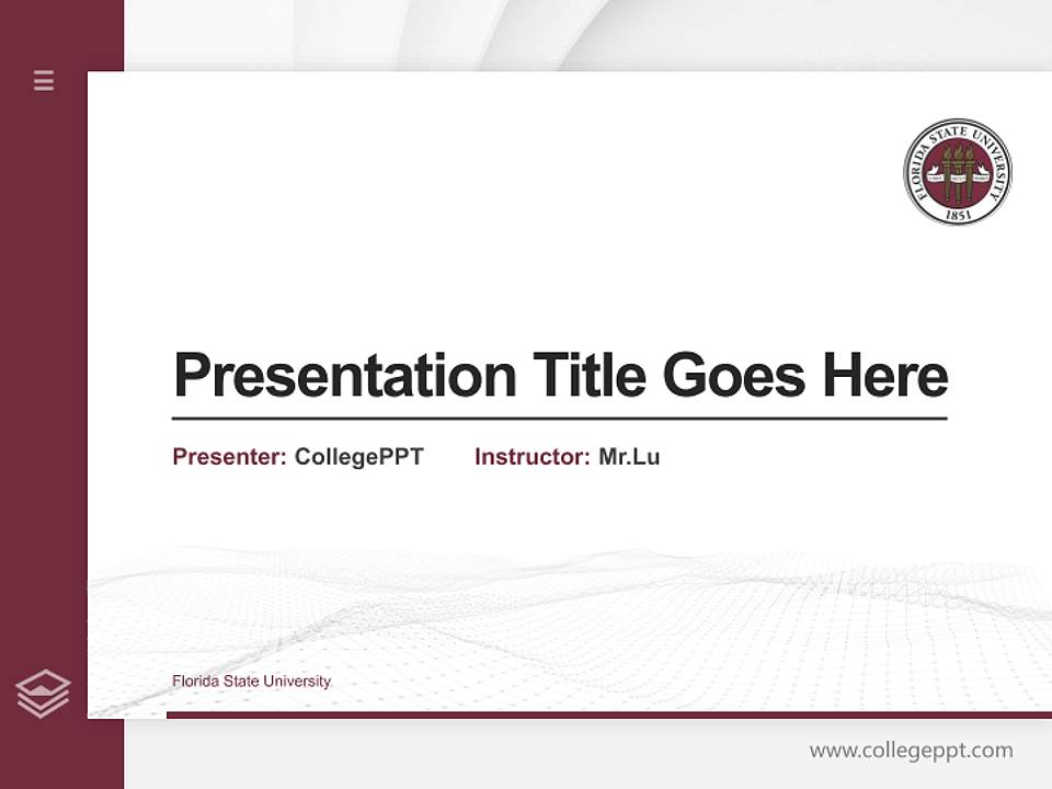 Florida State University Thesis Proposal/Graduation Defense PPT Template4:3 ratio PPT effect preview image5
