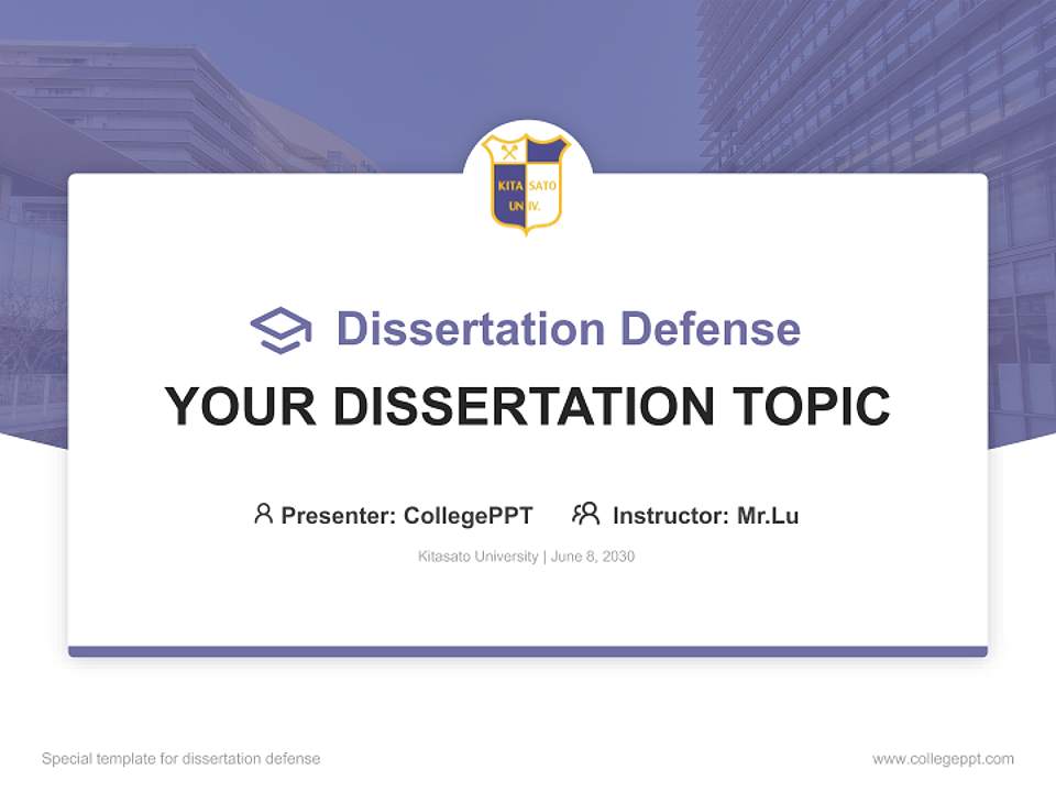 Kitasato University Graduation Thesis Defense PPT Template4:3 ratio PPT effect preview image7
