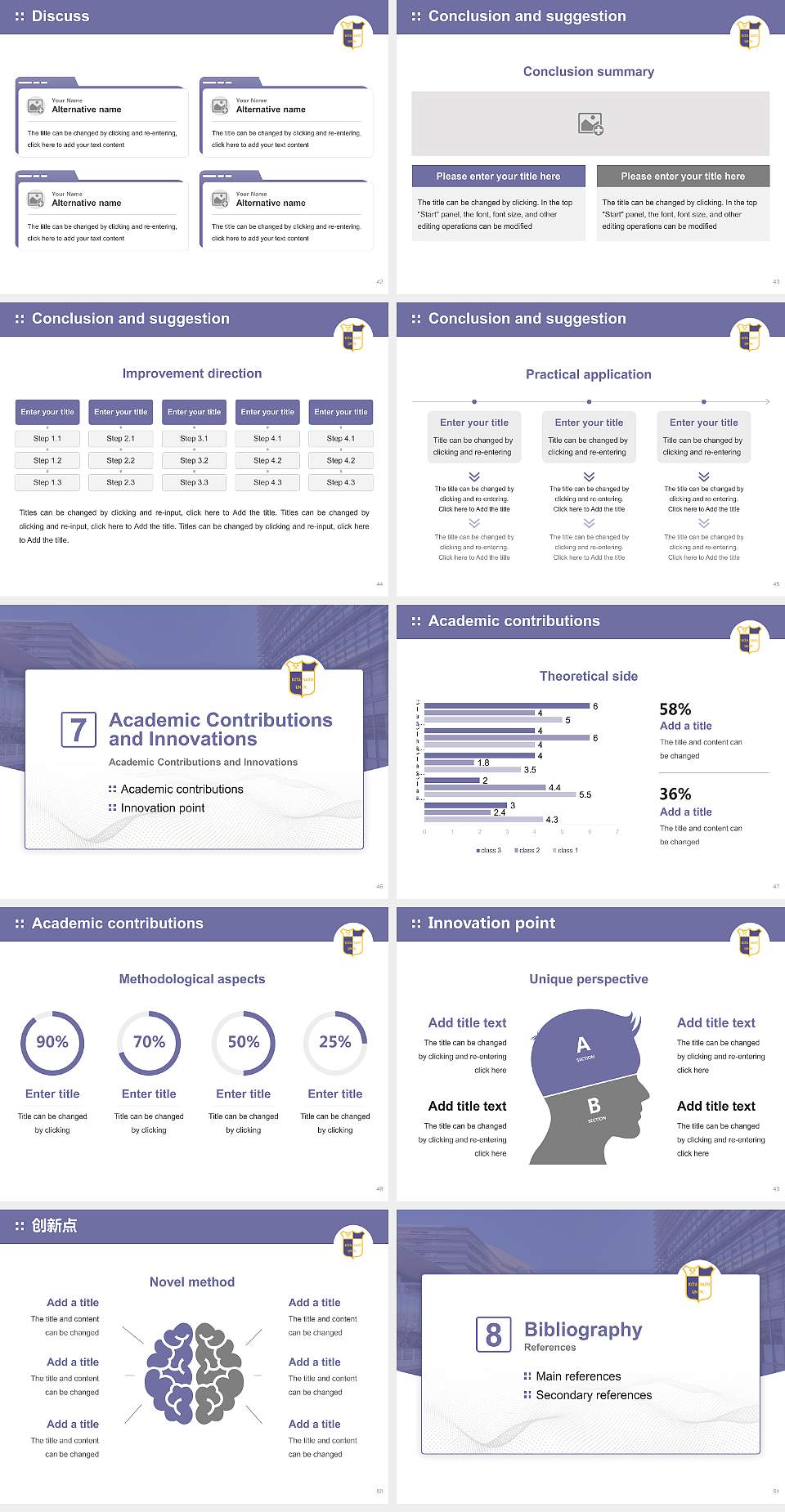 Kitasato University Graduation Thesis Defense PPT Template4:3 ratio PPT effect preview image6