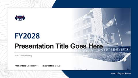 Florida Atlantic University Academic Presentation/Research Findings Report PPT Template