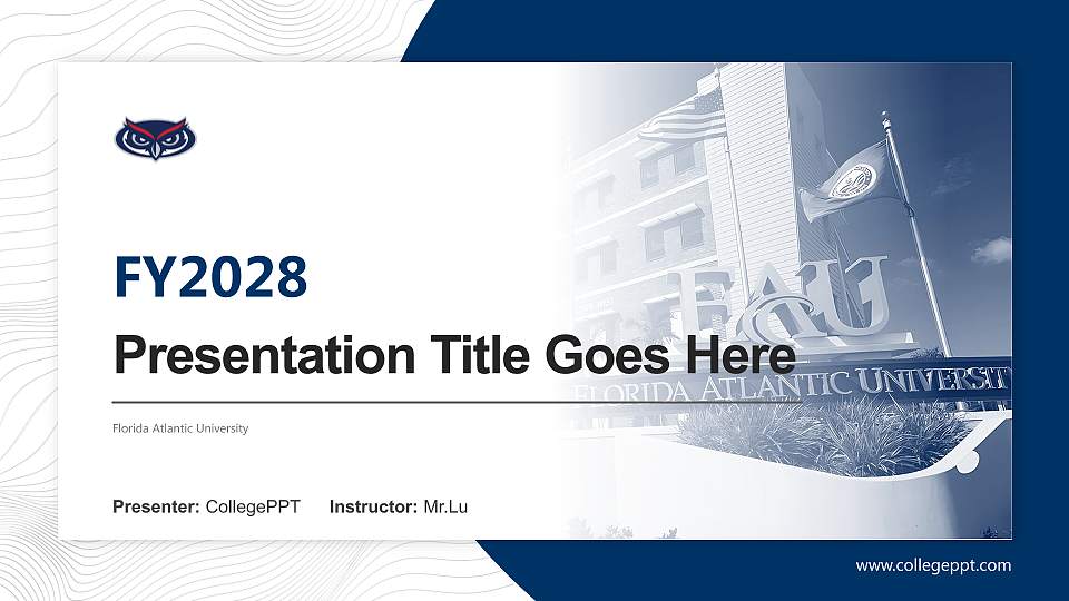 Florida Atlantic University Academic Presentation/Research Findings Report PPT Template16:9 ratio PPT effect preview image
