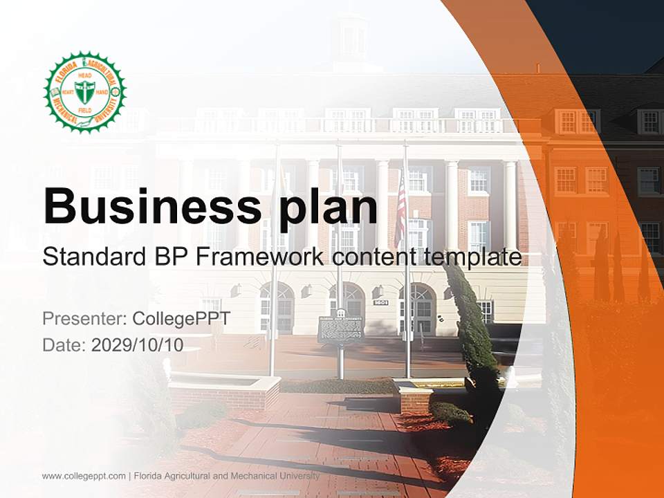 Florida Agricultural and Mechanical University Competition/Entrepreneurship Contest PPT Template4:3 ratio PPT effect preview image9
