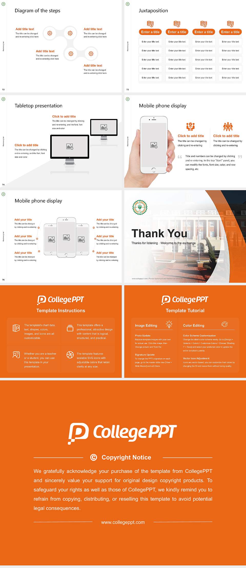 Florida Agricultural and Mechanical University Competition/Entrepreneurship Contest PPT Template4:3 ratio PPT effect preview image9