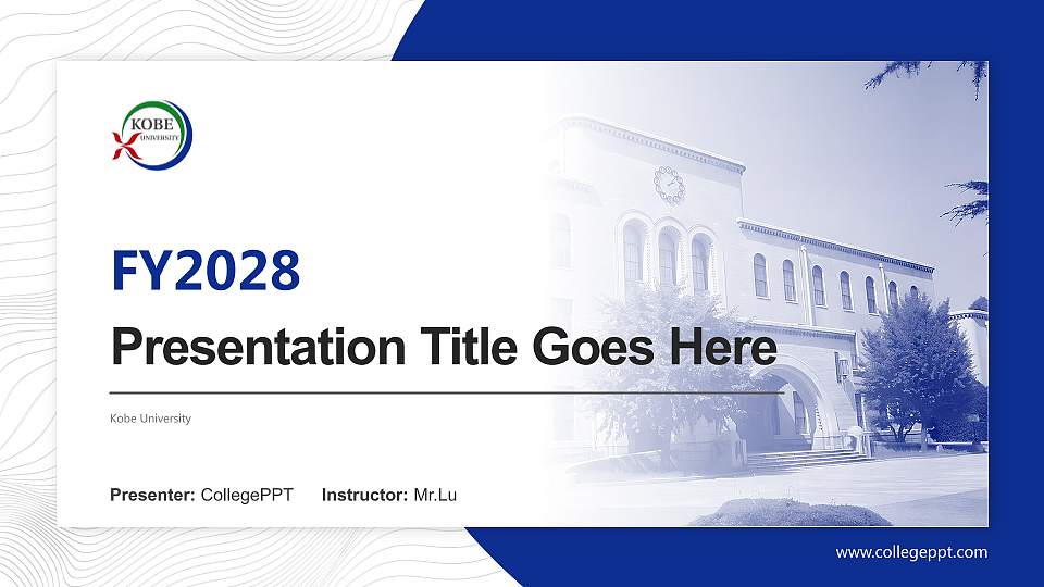 Kobe University Academic Presentation/Research Findings Report PPT Template16:9 ratio PPT effect preview image