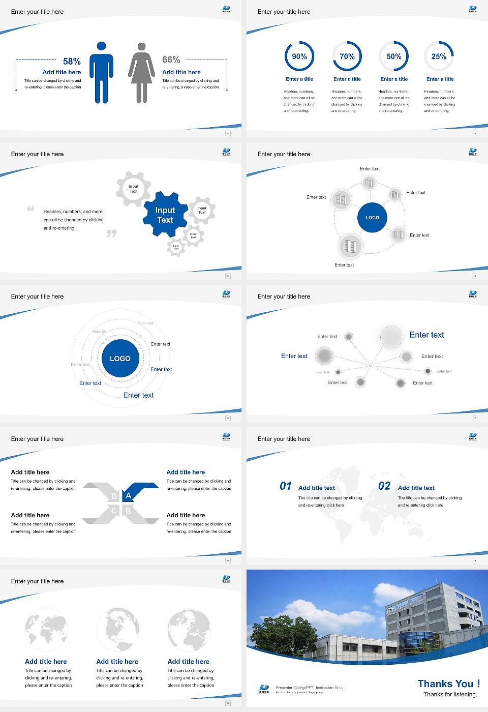 Kochi University Course/Courseware Creation PPT Template16:9 ratio PPT effect preview image4