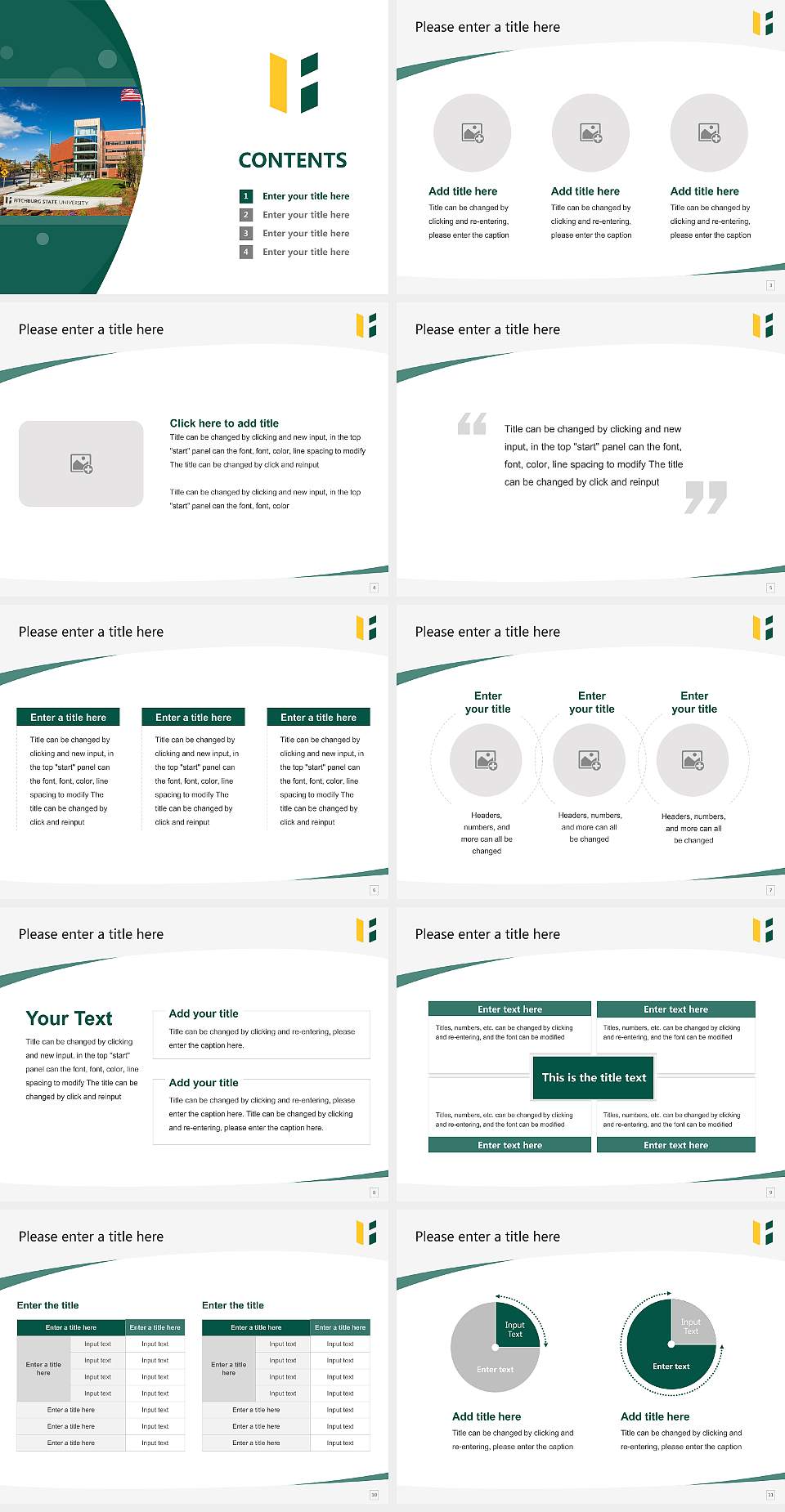 Fitchburg State University Course/Courseware Creation PPT Template4:3 ratio PPT effect preview image2