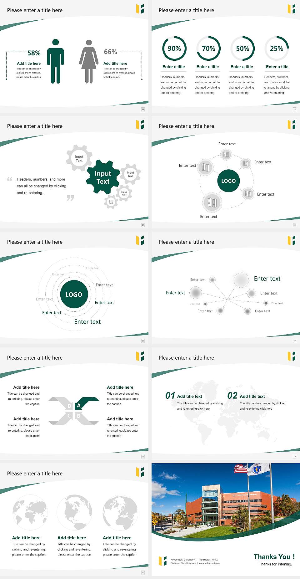 Fitchburg State University Course/Courseware Creation PPT Template4:3 ratio PPT effect preview image4