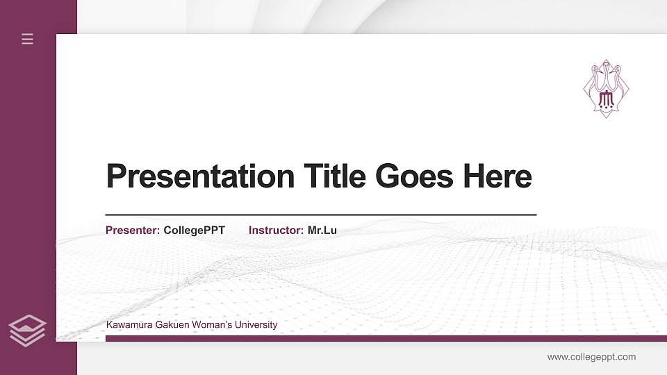 Kawamura Gakuen Woman’s University Thesis Proposal/Graduation Defense PPT Template16:9 ratio PPT effect preview image1