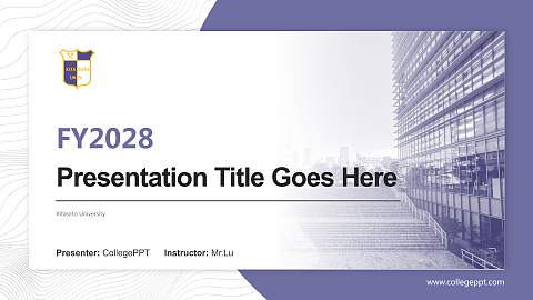Kitasato University Academic Presentation/Research Findings Report PPT Template