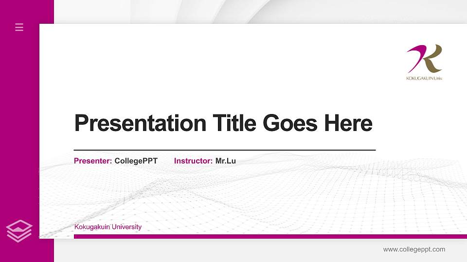 Kokugakuin University Thesis Proposal/Graduation Defense PPT Template16:9 ratio PPT effect preview image