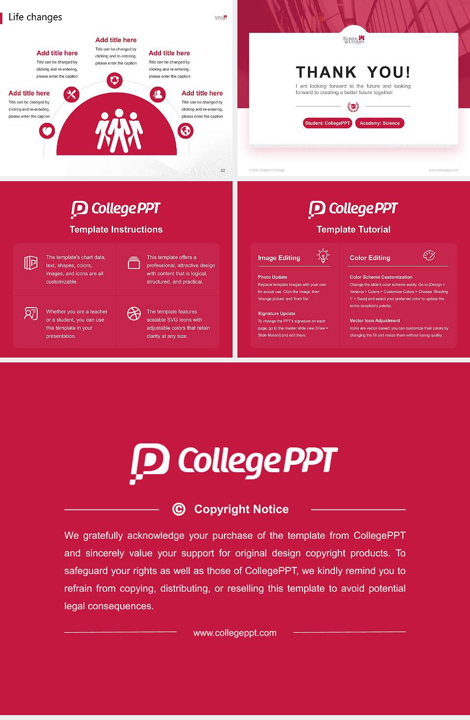 Florida Southern College National Scholarship Defense PPT Template4:3 ratio PPT effect preview image4