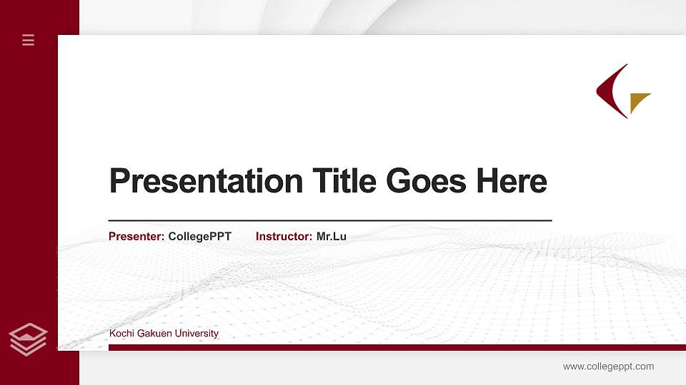 Kochi Gakuen University Thesis Proposal/Graduation Defense PPT Template16:9 ratio PPT effect preview image