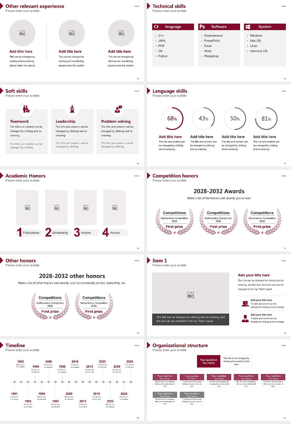 Florida Institute of Technology-Online Resume PPT Template16:9 ratio PPT effect preview image3