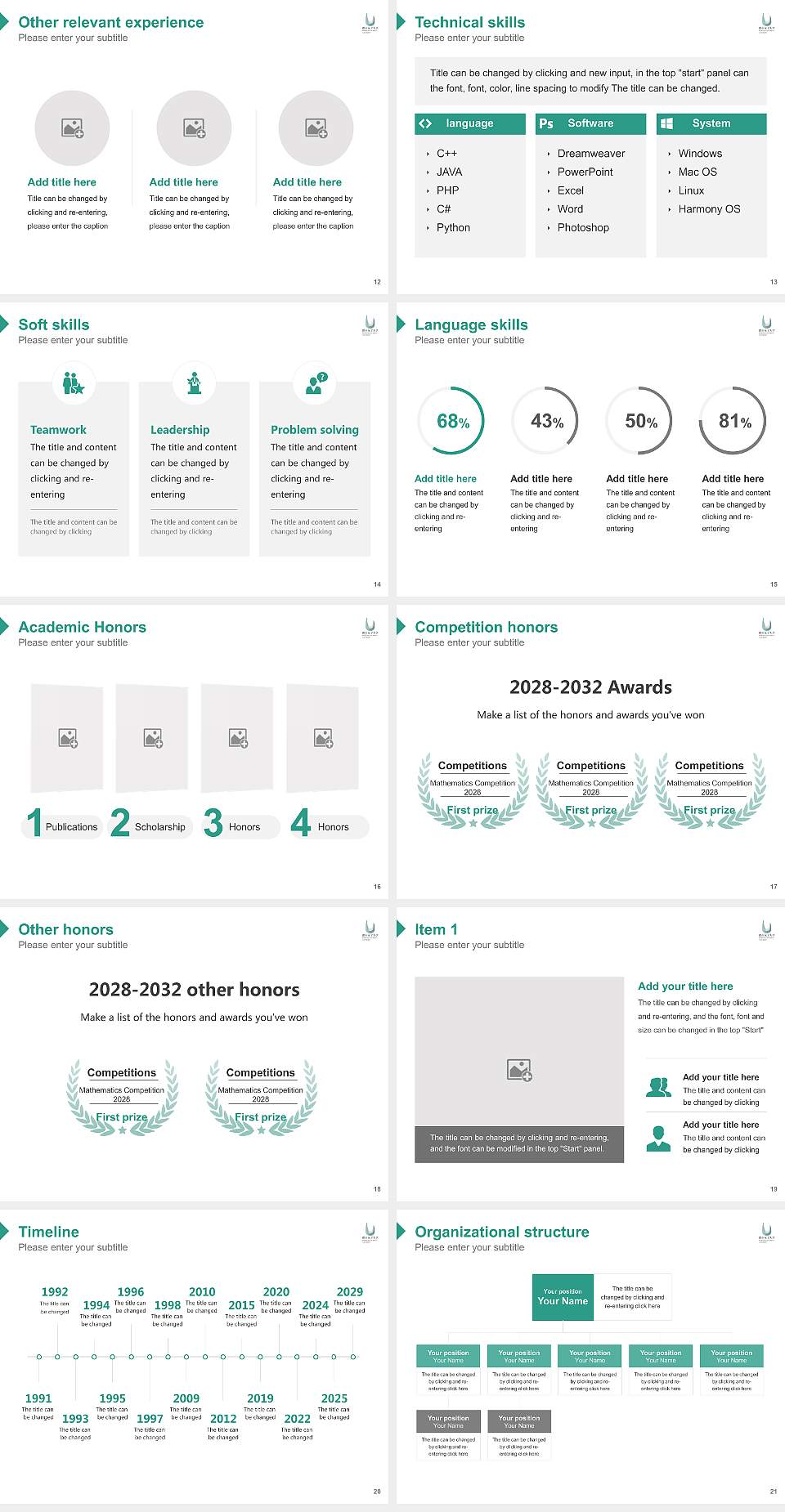 Koriyama Women’s University Resume PPT Template4:3 ratio PPT effect preview image3