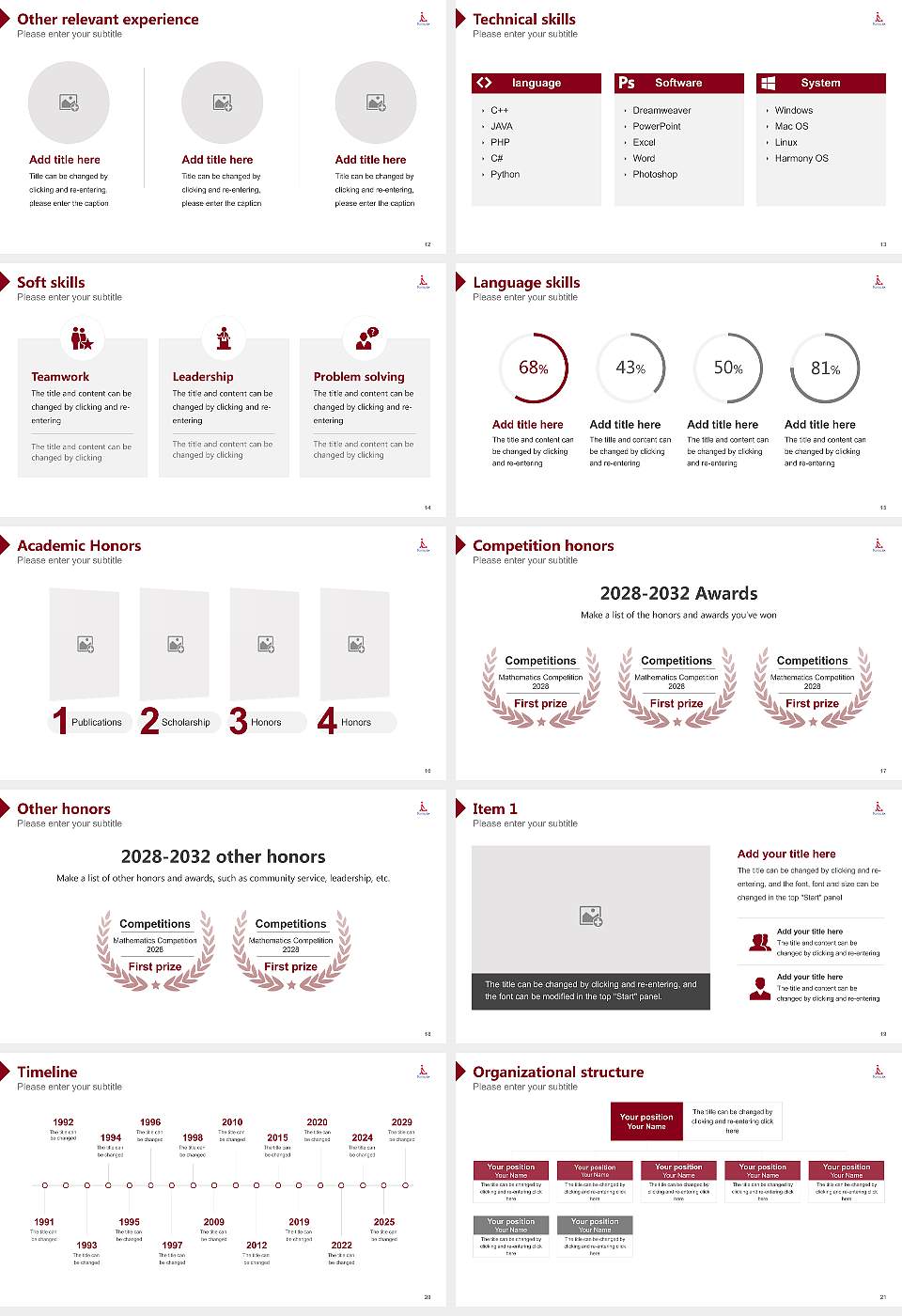 Komazawa Women’s University Resume PPT Template16:9 ratio PPT effect preview image3