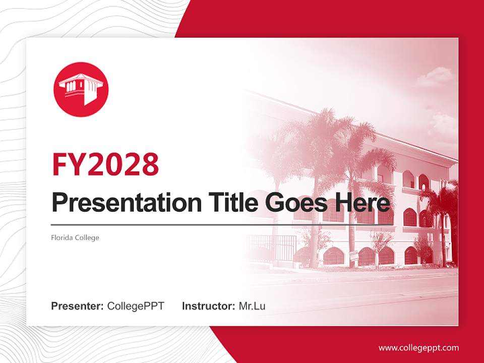 Florida College Academic Presentation/Research Findings Report PPT Template4:3 ratio PPT effect preview image5