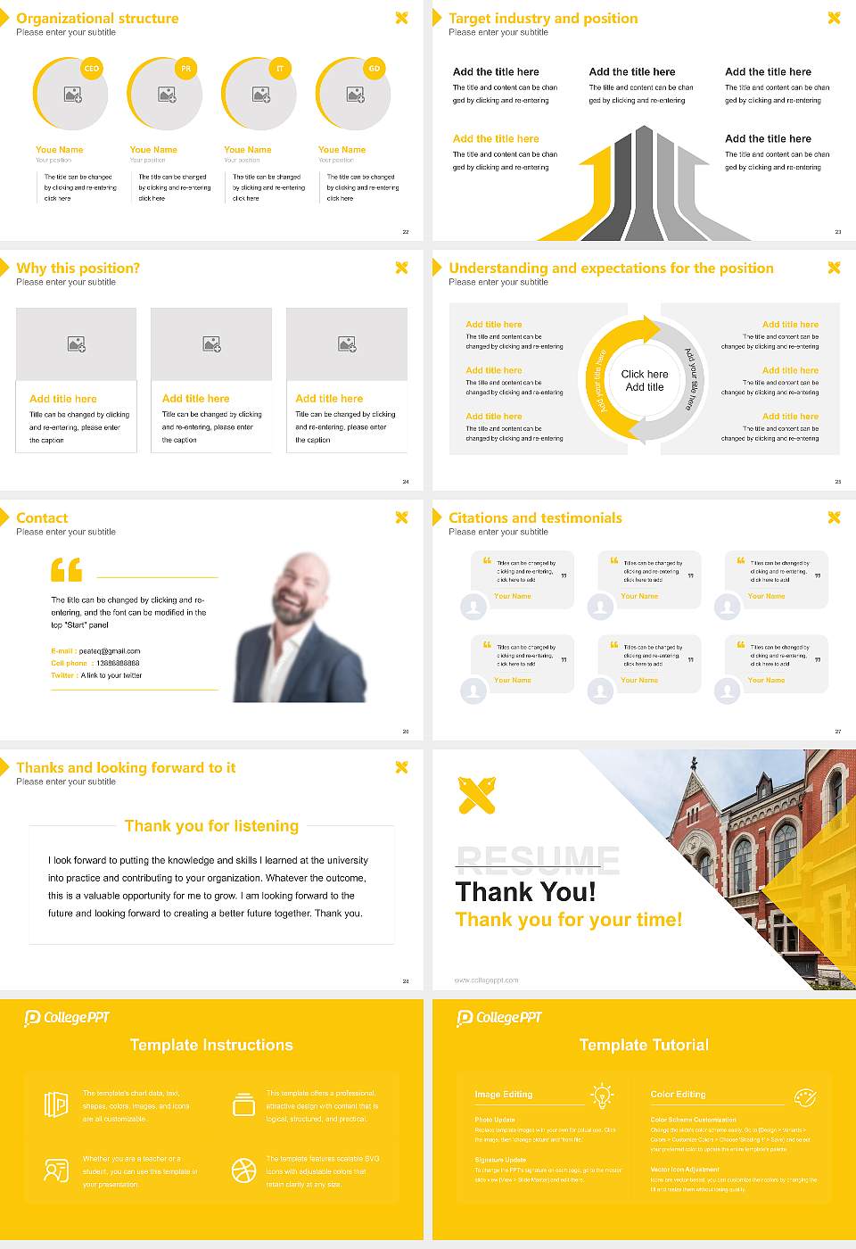 Keio University Resume PPT Template16:9 ratio PPT effect preview image4