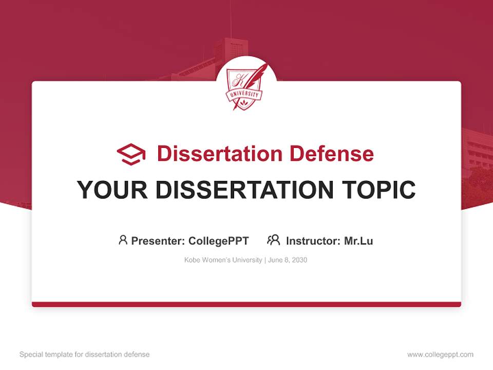 Kobe Women’s University Graduation Thesis Defense PPT Template4:3 ratio PPT effect preview image7