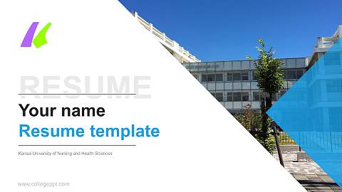 Kansai University of Nursing and Health Sciences Resume PPT Template