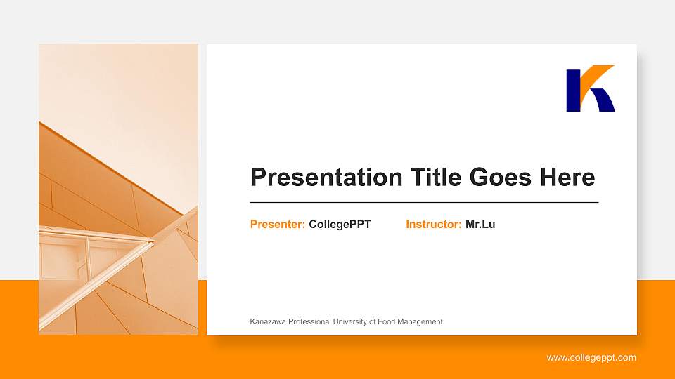 Kanazawa Professional University of Food Management General Purpose PPT Template16:9 ratio PPT effect preview image