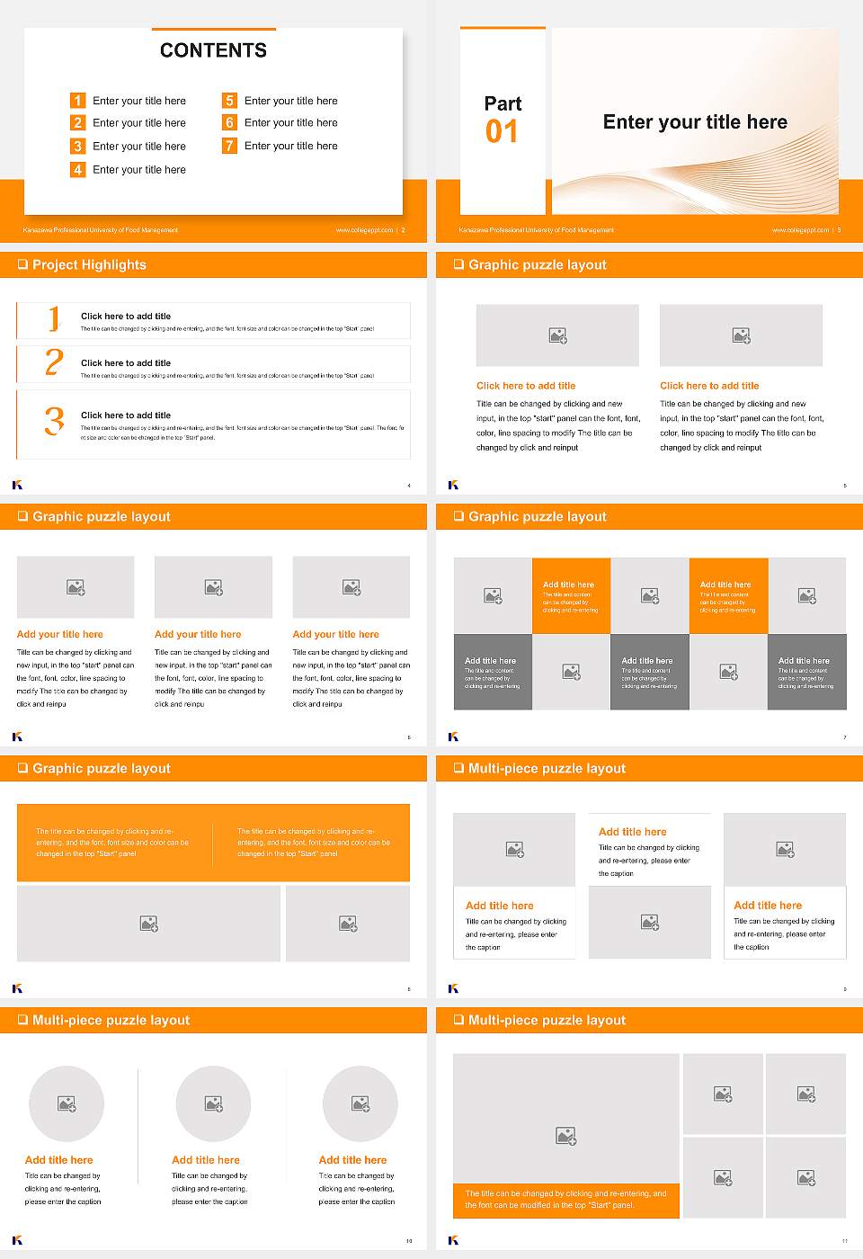 Kanazawa Professional University of Food Management General Purpose PPT Template16:9 ratio PPT effect preview image2