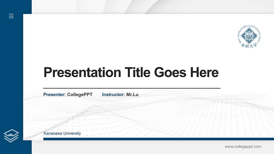 Kanazawa University Thesis Proposal/Graduation Defense PPT Template16:9 ratio PPT effect preview image