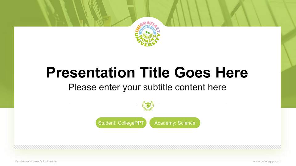 Kamakura Women’s University National Scholarship Defense PPT Template16:9 ratio PPT effect preview image