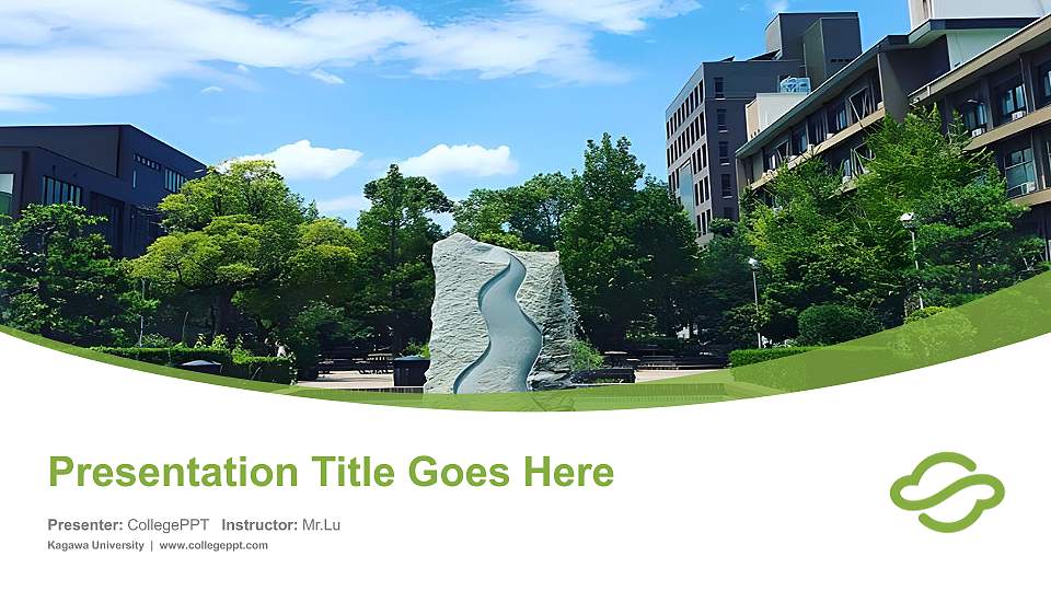 Kagawa University Course/Courseware Creation PPT Template16:9 ratio PPT effect preview image